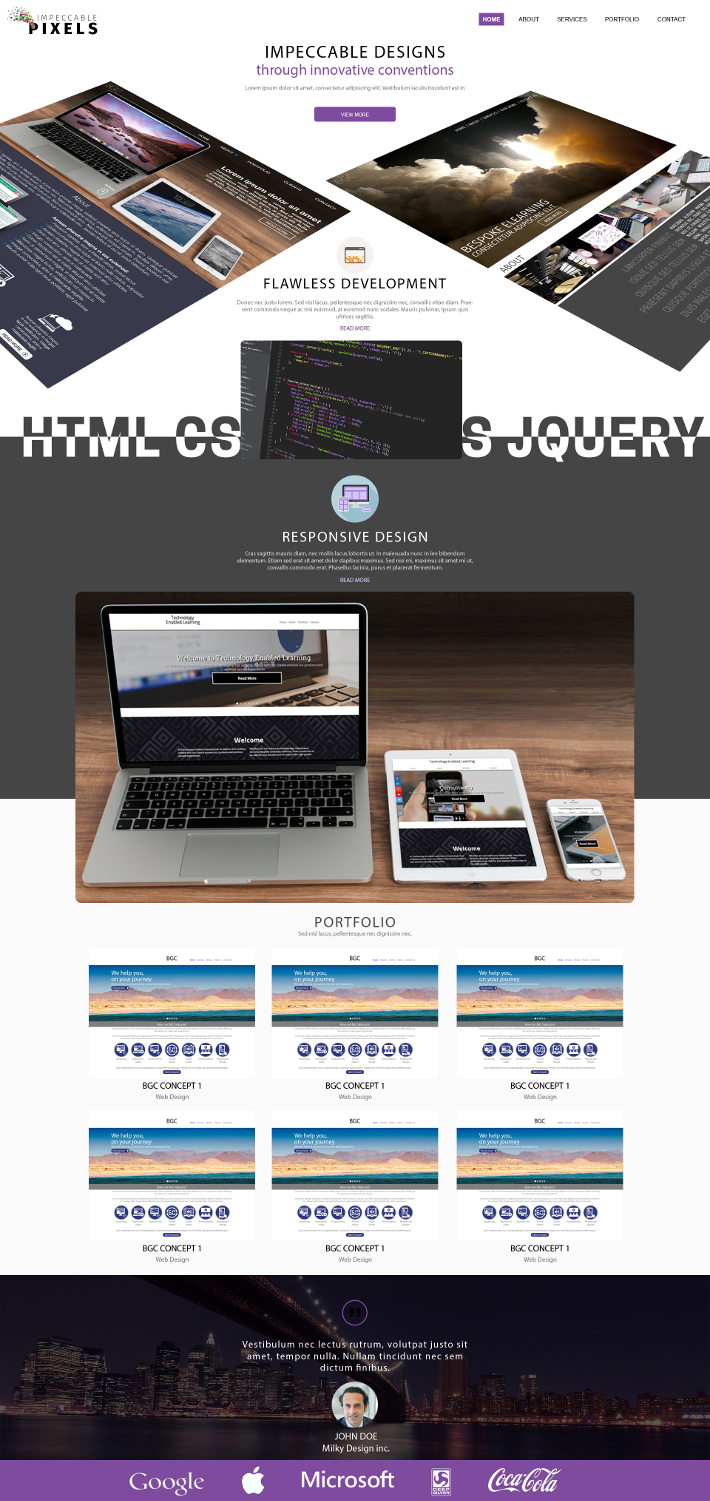 Impeccable Pixels Website Design Concept 1